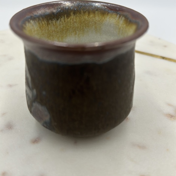 Signed Bonnie Staffel Iridescent Glaze Pottery Clay Cup - Picture 15 of 16
